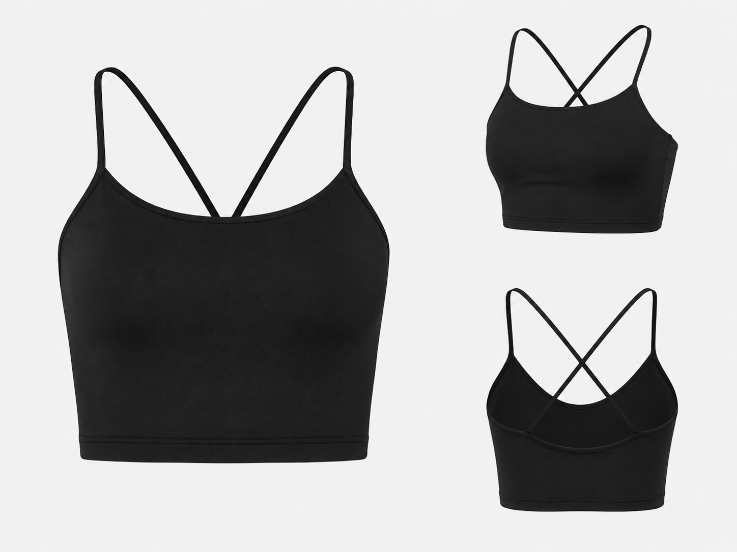 Crop Top Femme Essential – Noir