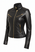 Veste en cuir nappa premium