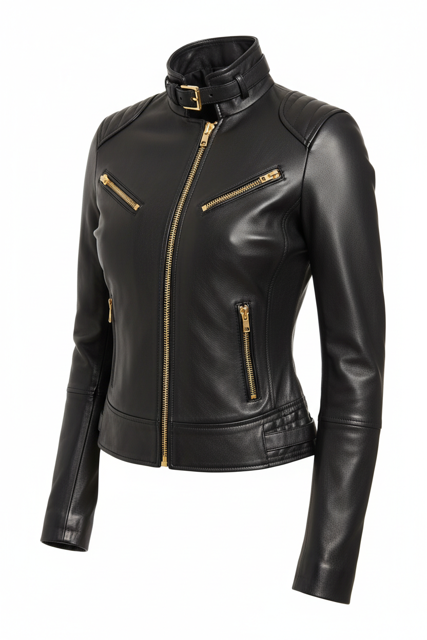 Veste en cuir nappa premium
